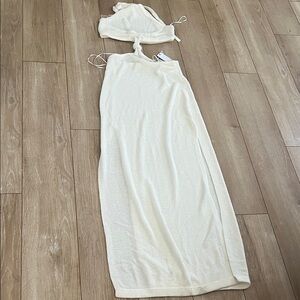 Beige Botany dress with high slit